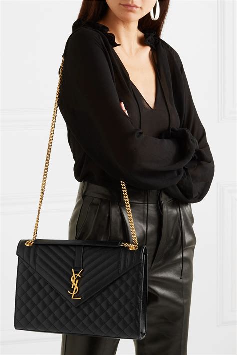 ysl large black envelope bag|YSL envelope shoulder bag.